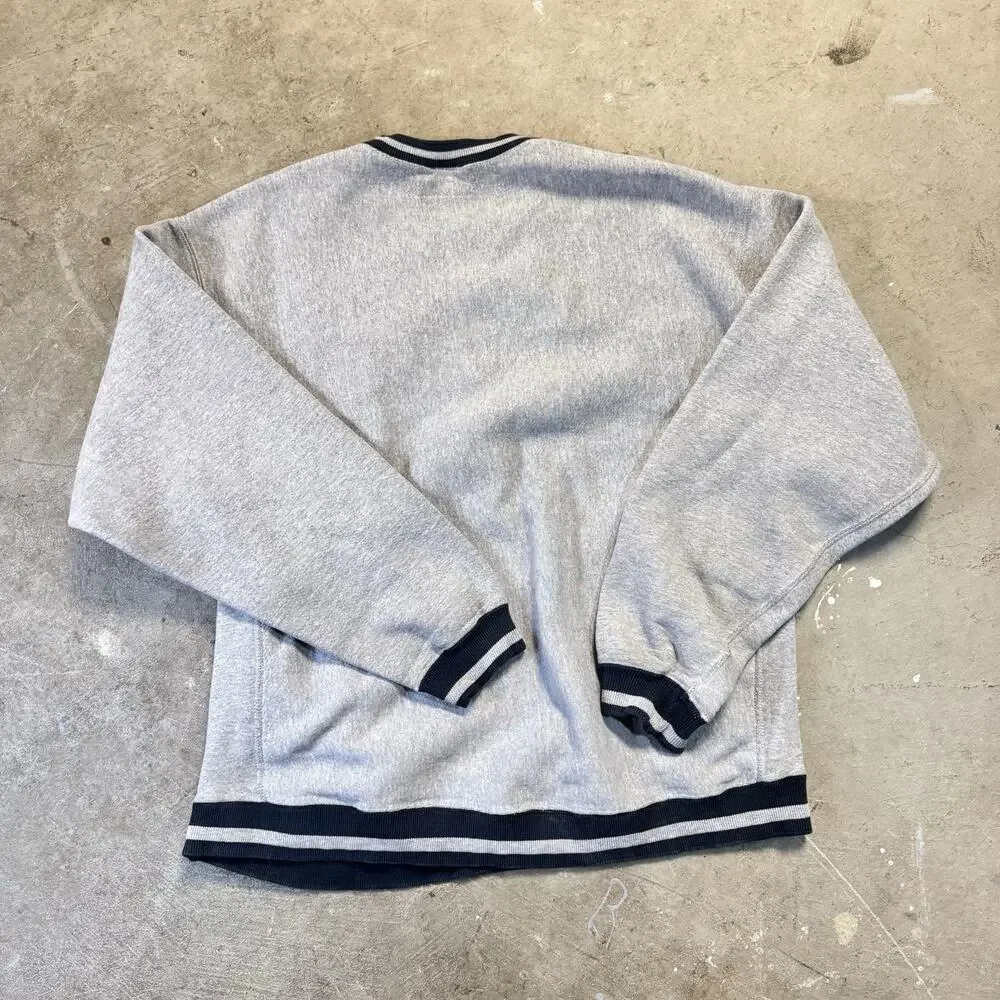 Vintage 80s Embroidered Center Swoosh Grey Nike Crewneck Sweatshirt USA Made